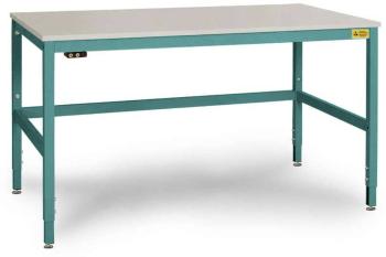 Manuflex LC3113.5021 ESD pracovný stôl CANTOLAB Spezial s gumovou doskou, š xhxv = 2000 x 800 x 752-952 mm  Farba: vodná