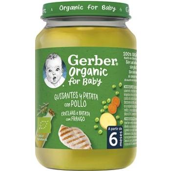 GERBER Organic detský príkrm hrášok so zemiakmi a kuracím mäsom 6× 190 g (7613287805126)