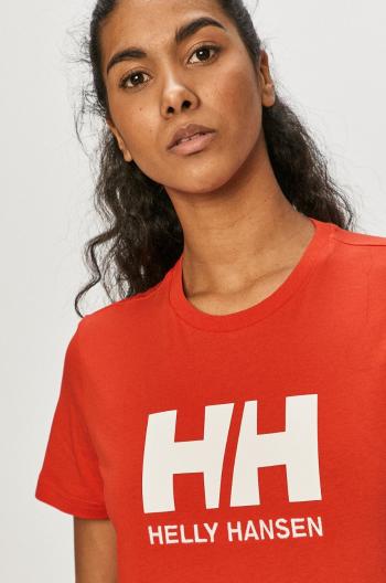 Bavlnené tričko Helly Hansen červená farba
