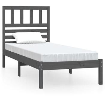 Rám postele sivý masívna borovica 100 × 200 cm, 3101015