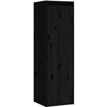 Shumee, nástenná čierna, 30 × 30 × 100 cm, masívne borové drevo, 813513