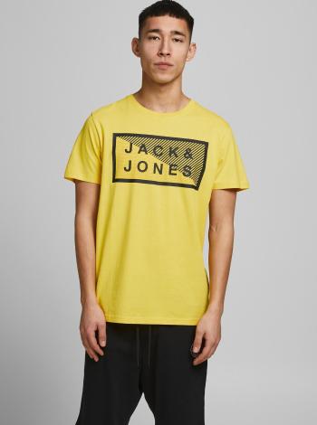 Žlté tričko s potlačou Jack & Jones Shawn