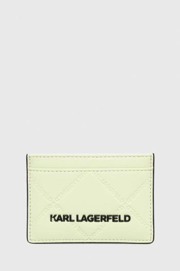 Puzdro na karty Karl Lagerfeld dámsky, zelená farba