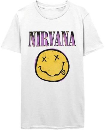 Nirvana Tričko Xerox Smiley Pink White L