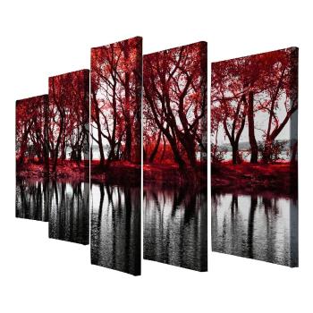 5-dielny obraz na plátne Red Leaves