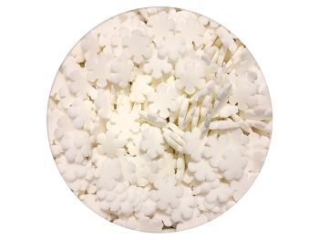 Cukrové dekorácie snehové vločky biele 50 g - 