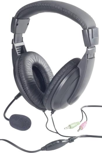 Basetech BT-260A headset k PC jack 3,5 mm káblový cez uši čierna