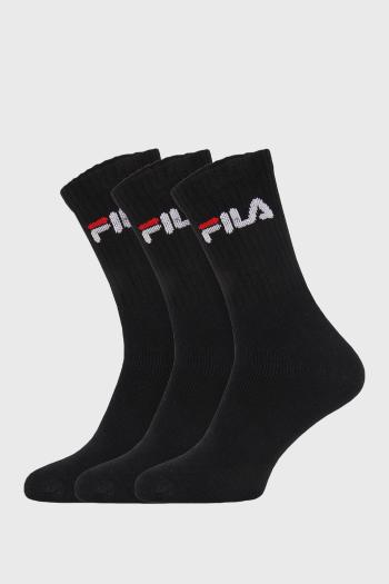 3 PACK čiernych vysokých ponožiek FILA