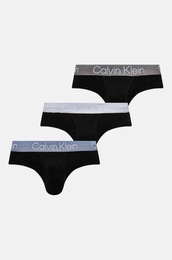 Slipy Calvin Klein Underwear 3-pak pánske, čierna farba