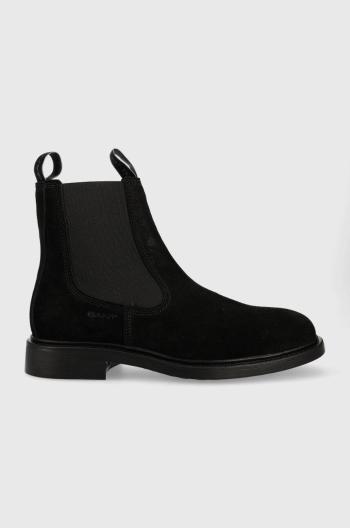 Semišové topánky chelsea Gant Millbro pánske, čierna farba