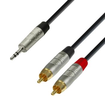 Adam Hall Cables K4 YWCC 0600 - Audiokabel REAN 3,5 mm Klinke stereo auf 2 x Cin