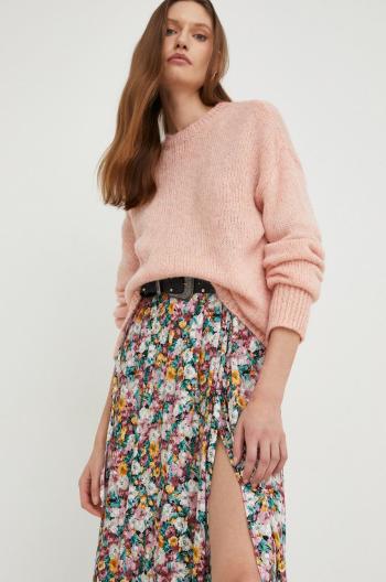 Vlnený sveter Answear Lab dámsky, ružová farba, teplý,
