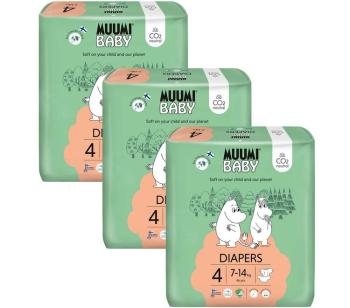 MUUMI Baby 4 Maxi 7-14 kg (138 ks), mesačné balenie eko plienok