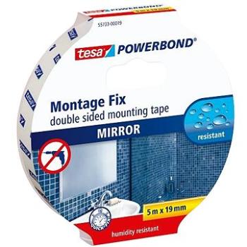tesa Powerbond - Montážna obojstranná penová páska na zrkadlá, biela, 5 m: 19 mm (55733-00019-02)