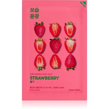 Holika Holika Pure Essence Strawberry rozjasňujúca plátienková maska pre jednotný tón pleti 23 ml