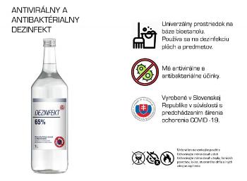  Dezinfekt 65% 1,0l - IBA OSOBNÝ ODBER