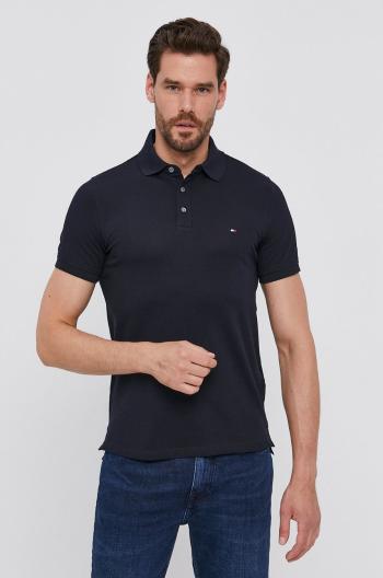 Polo tričko Tommy Hilfiger pánske, tmavomodrá farba, jednofarebné