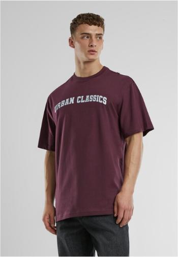 Urban Classics UC College Logo Tall Tee redwine - 4XL