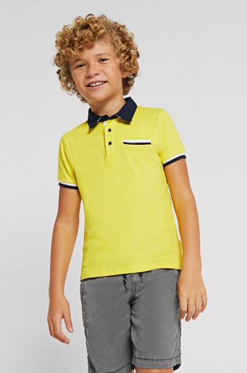 Detské polo tričko Mayoral žltá farba, jednofarebný
