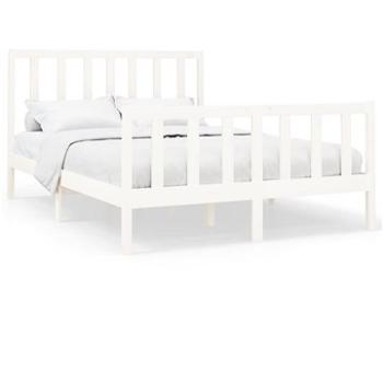 Rám postele biely masívna borovica 140 × 190 cm, 3106684