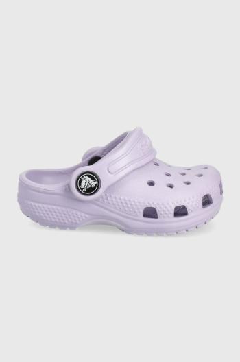 Detské šľapky Crocs fialová farba