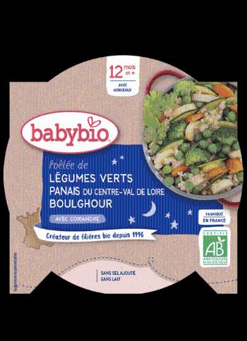 Babybio Good Night menu Zelená zelenina, paštrnák a boulghour s koriandrom 230 g