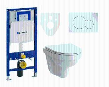 Cenovo zvýhodnený závesný WC set Geberit do ľahkých stien / predstenová montáž + WC Laufen Laufen Pro Nordic SIKOGES3H1