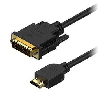 AlzaPower DVI-D na HDMI Single Link prepojovací 3 m (APW-CBDVH130B)