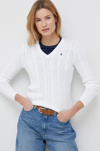 Bavlnený sveter Polo Ralph Lauren dámsky, biela farba, tenký