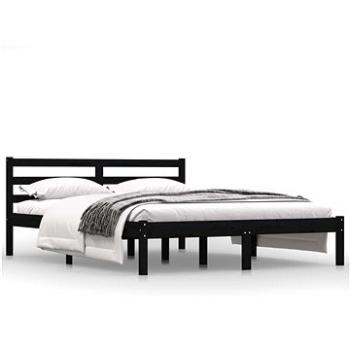 Rám postele masívna borovica 140 × 190 cm čierny, 810414