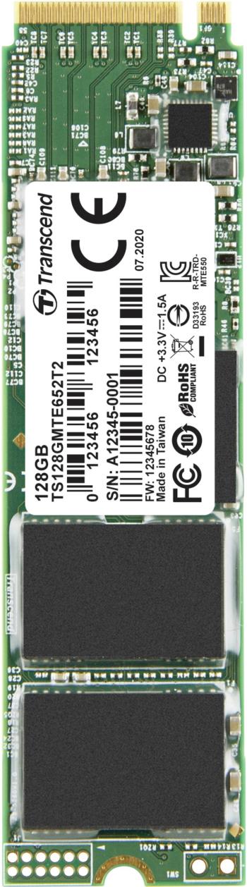 Transcend MTE652T2 128 GB interný SSD disk NVMe / PCIe M.2 PCIe NVMe 3.0 x4 Retail TS128GMTE652T2