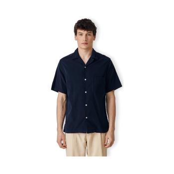 Portuguese Flannel  Cord Camp Collar Shirt - Navy  Košele s dlhým rukávom Modrá