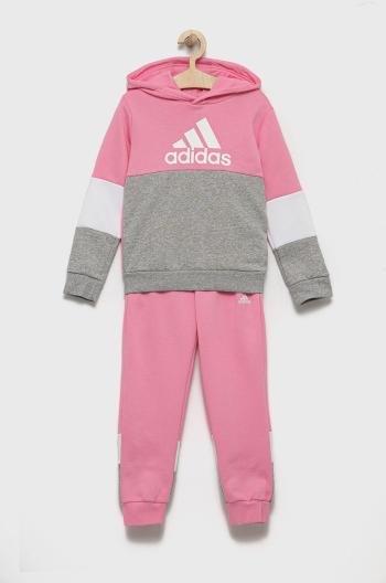 Detská tepláková súprava adidas Performance ružová farba