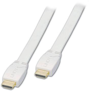 LINDY HDMI prepojovací kábel #####HDMI-A Stecker, #####HDMI-A Stecker 1.00 m biela 41161 ploché vyhotovenie #####HDMI-Ka