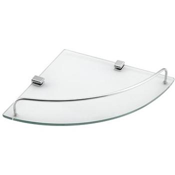 AQUALINE RUMBA sklenená rohová polica 250 × 42 × 250 mm, číre sklo (RB115)