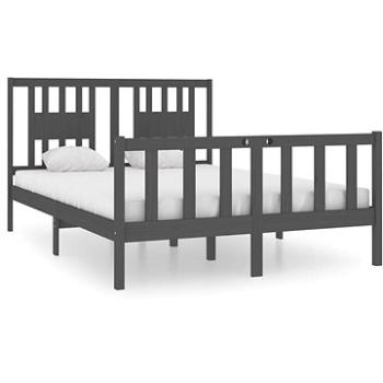 Rám postele sivý masívne drevo 135 × 190 cm Double, 3104105