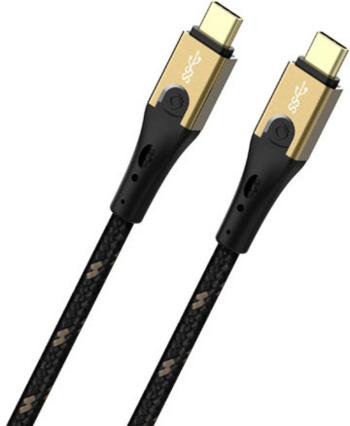 Oehlbach #####USB-Kabel #####USB 3.2 Gen2 (USB 3.1 Gen2) #####USB-C™ Stecker, #####USB-C™ Stecker 0.50 m čierna/zlatá
