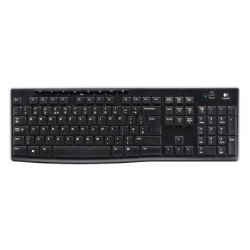 Logitech K270, Klávesnica AAA, US, multimediál., bezdrôtový prijímač USB typ 2.4 [GHz], bezdrôtová, čierna