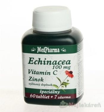MedPharma Echinacea 300mg + vitamín C + baza čierna + propolis + zinok 67 tbl.