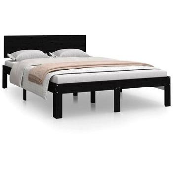 Rám postele čierny masívne drevo 120 × 190 cm Small Double, 810469