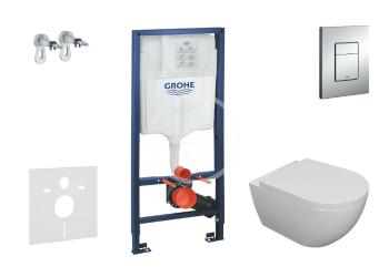 GROHE - Rapid SL Set predstenovej inštalácie, klozetu Aura a dosky softclose, tlačidlo Skate Cosmopolitan, chróm SANI11BA1100