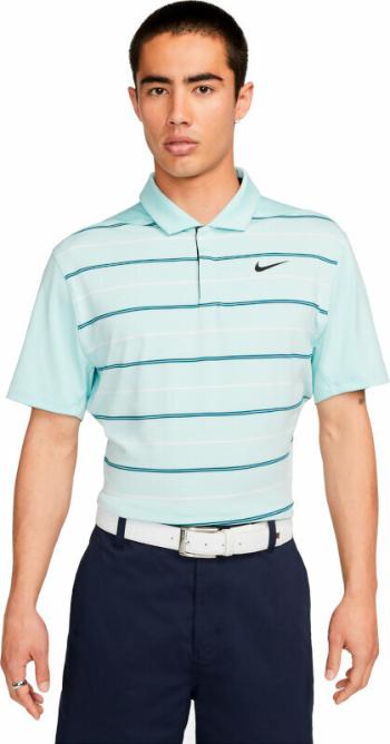 Nike Dri-Fit Tiger Woods Mens Striped Golf Polo Jade Ice/Geode Teal/Summit White/Black 2XL