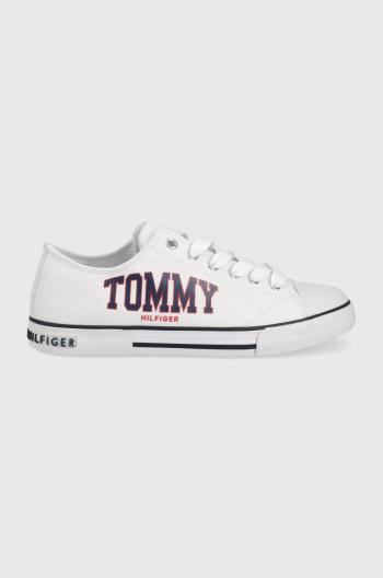 Detské tenisky Tommy Hilfiger biela farba