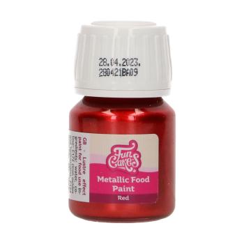 Červená jedlá metalická farba Metallic Food Paint Red 30 ml