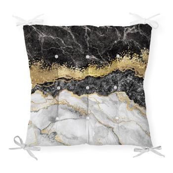 Sedák na stoličku Minimalist Cushion Covers Black Gold Marble, 40 x 40 cm