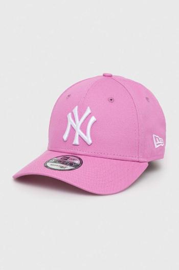 Bavlnená šiltovka New Era ružová farba, s nášivkou, NEW YORK YANKEES