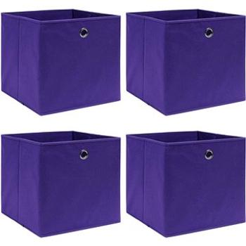 Úložné boxy 4 ks fialové 32 × 32 × 32 cm textil (288353)