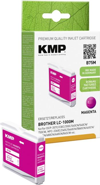 KMP Ink cartridge náhradný Brother LC1000M kompatibilná samostatný modul purpurová B75M 1035,4006