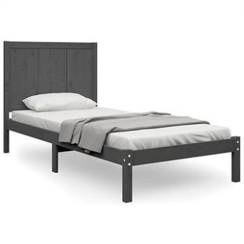 Rám postele sivý masívna borovica 75 × 190 cm Small Single, 3105692