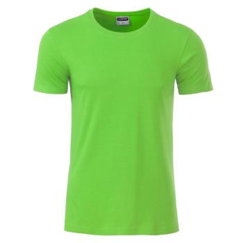 James & Nicholson Klasické pánske tričko z biobavlny 8008 - Limetkovo zelená | XL